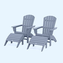 POLYWOOD® Nautical Curveback Adirondack Chair 4-Piece Set with Ottomans -  PWS1467-1